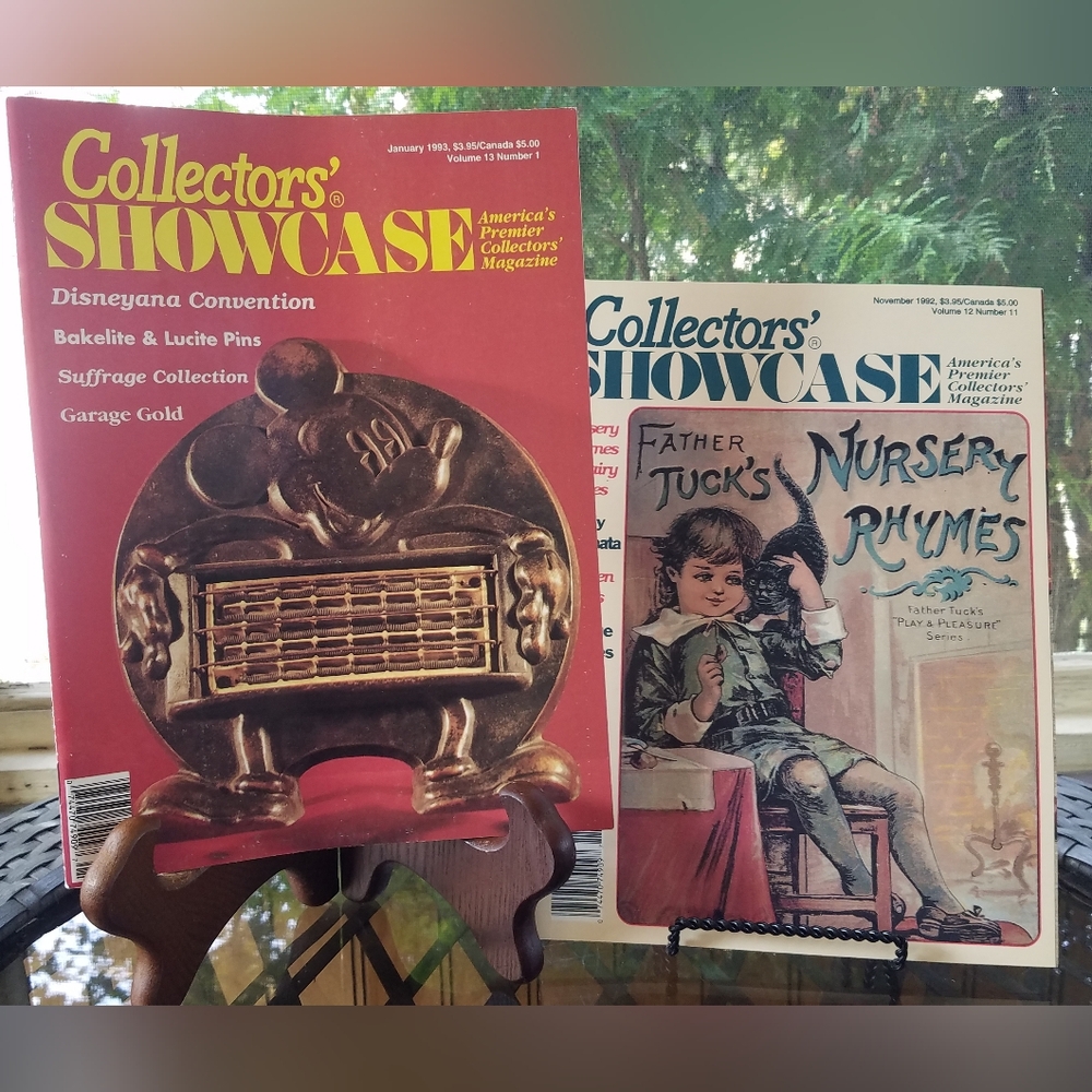 2 Vintage Collector's Showcase Magazines Nursery Rhymes, Disneyana Antiques